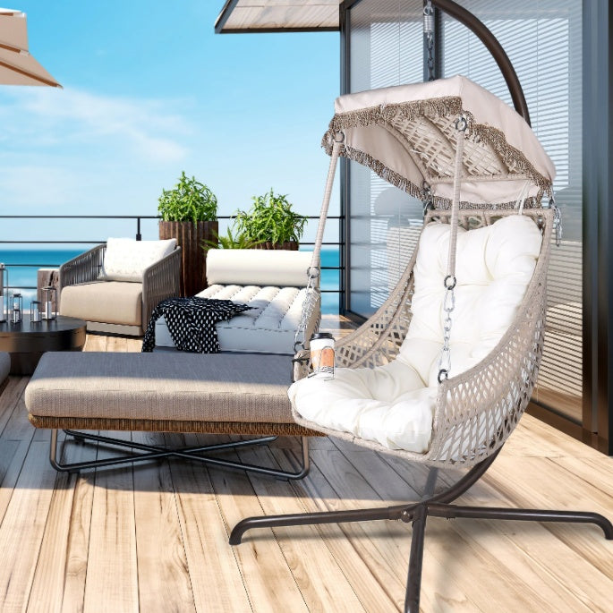 Hanging chair with cupholder