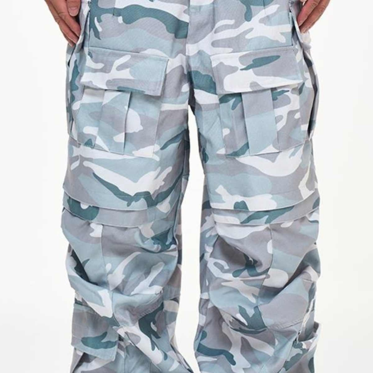 Camouflage workwear white trousers